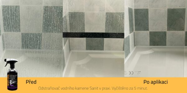 Čištění sprchového koutu od vodního kamene
