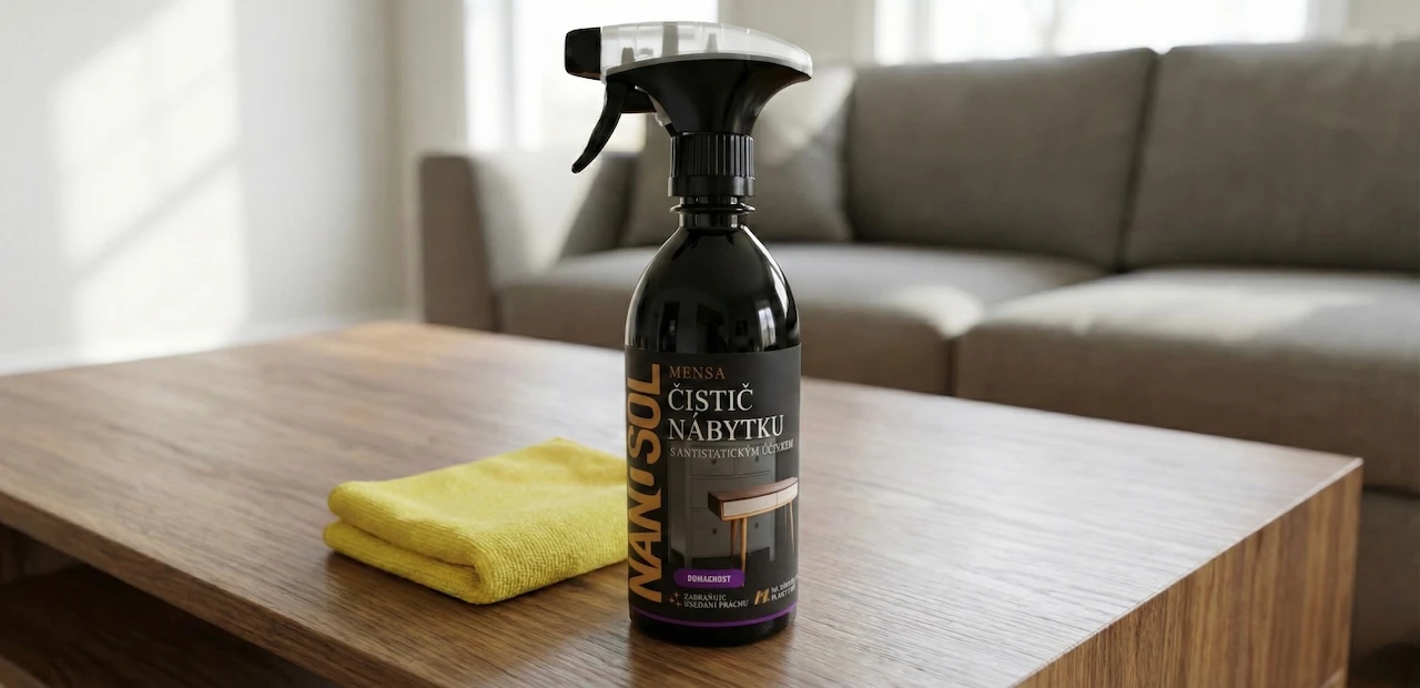 Čistič nábytku Mensa je vhodný na téměř všechny povrchy v domácnosti.