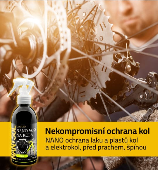 NANO ochrana laku a plastů kol a elektrokol, před prachem, špínou