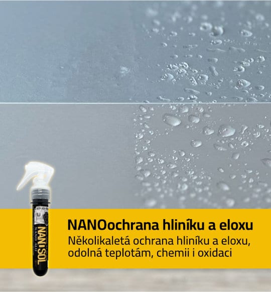 NANOochrana hliníku a eloxu. Několikaletá ochrana hliníku a eloxu, odolná teplotám, chemii i oxidaci