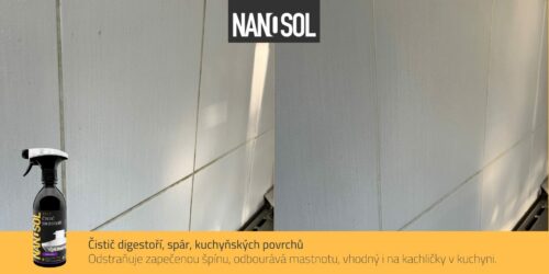 Čistič digestoří GelX od NANOSOL je vhodný nejen na čištění kuchyňských povrchů, ale také spár v kuchyni.