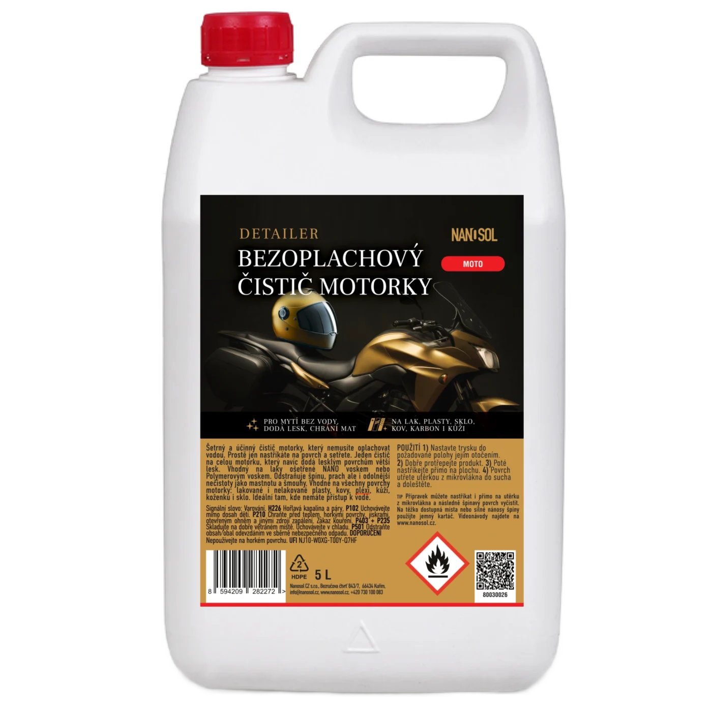 Bezoplachový čistič motorky DETAILER