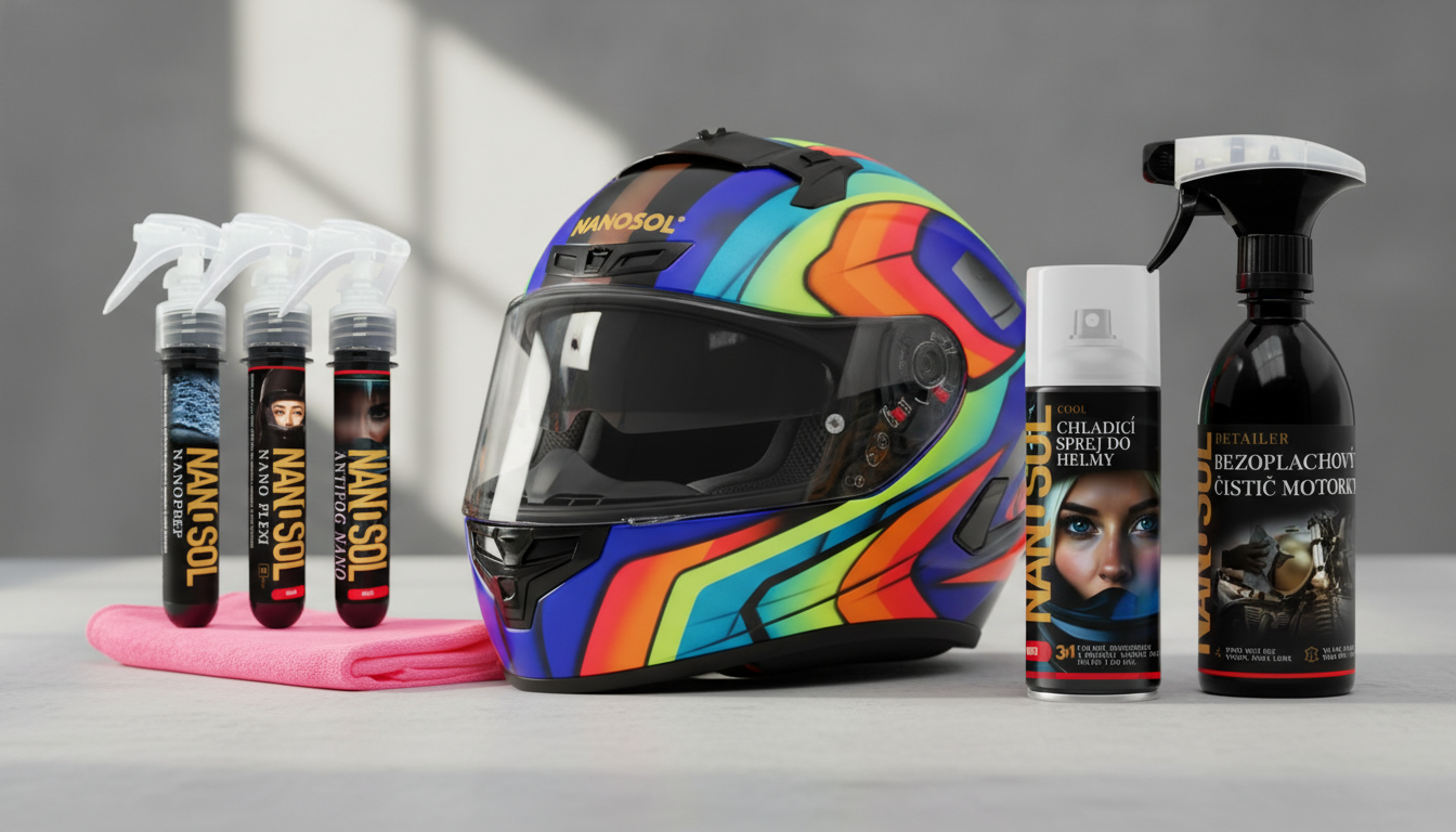 Sada na motorku péče o helmu COOL od Nanosolu.